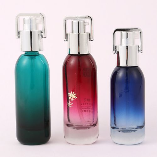 Glasflasche für Lotion, mit Blumenmotiven