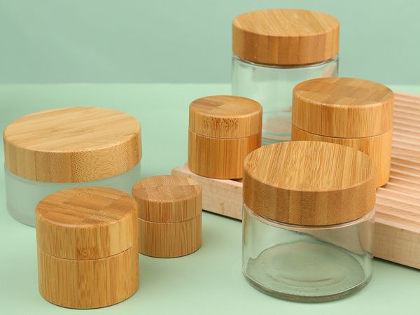 Vorratsdose aus Glas/ Glasbehälter mit Bambusdeckel, SP-101