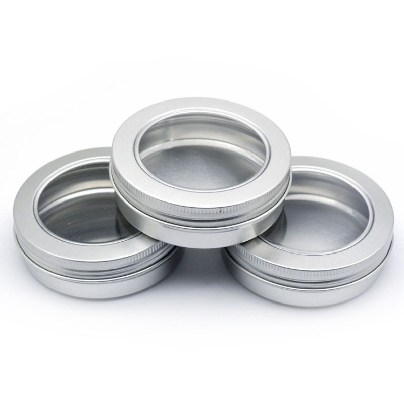 100ml Aluminium Fensterbehälter/ Döschen mit Fenster